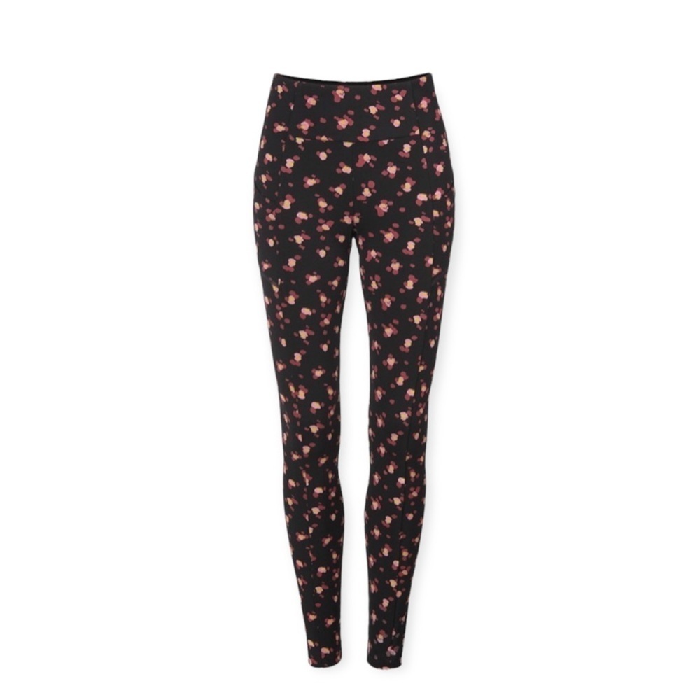 Cabi Black & Pink Flower Burst Lean High-Waist Leggings - Women
